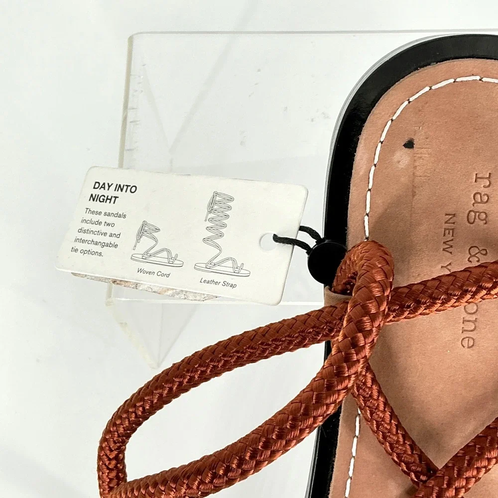 Rag & Bone Size 36 US 6 Henna Brown Lace Up Gladiator Sandals NEW Infinity $375